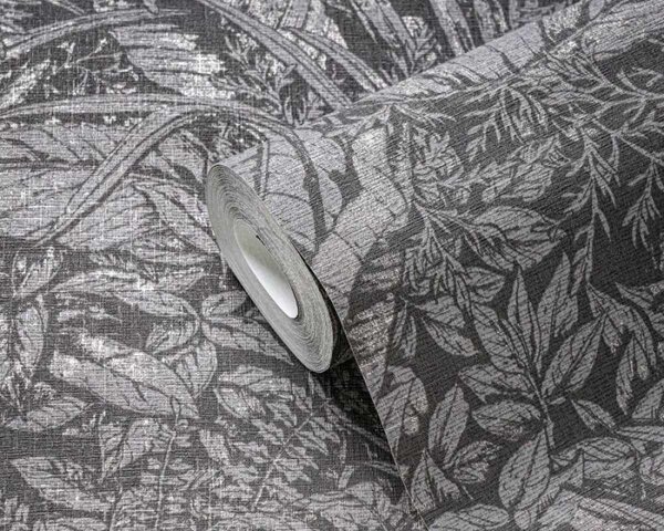 A.S. Création | Vliesová tapeta na zeď Smart Surfaces 39560-7 | 0,53 x 10,05 m | šedá, metalická