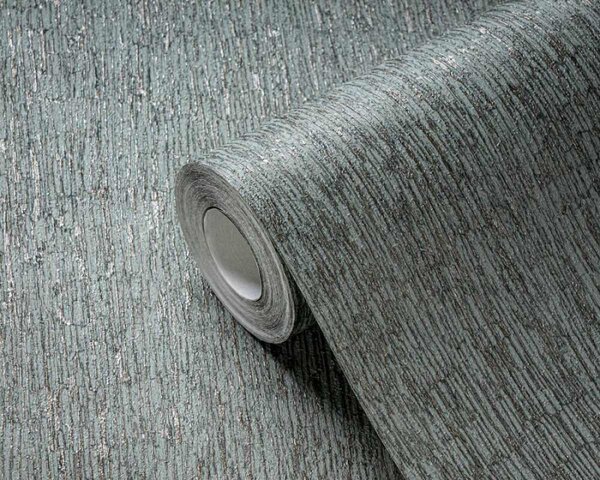 A.S. Création | Vliesová tapeta na zeď Smart Surfaces 39562-3 | 0,53 x 10,05 m | zelená, metalická