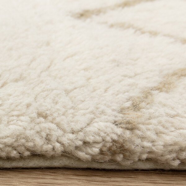 Krémový pratelný/ručně tkaný vlněný koberec 120x170 cm Azera Crosshatch – Asiatic Carpets