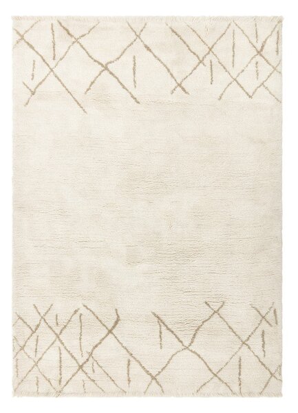 Krémový pratelný/ručně tkaný vlněný koberec 120x170 cm Azera Crosshatch – Asiatic Carpets
