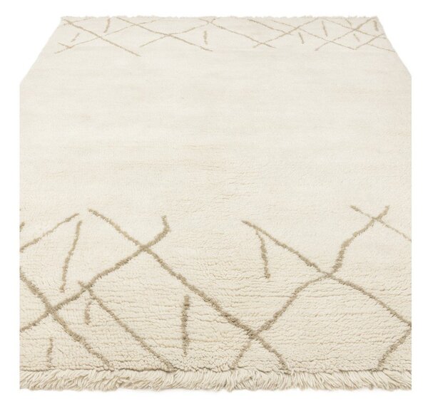 Krémový pratelný/ručně tkaný vlněný koberec 120x170 cm Azera Crosshatch – Asiatic Carpets