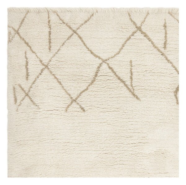Krémový pratelný/ručně tkaný vlněný koberec 120x170 cm Azera Crosshatch – Asiatic Carpets