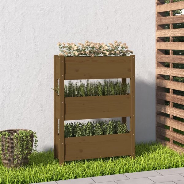 Truhlík medově hnědý 77 x 25 x 104,5 cm masivní borové dřevo
