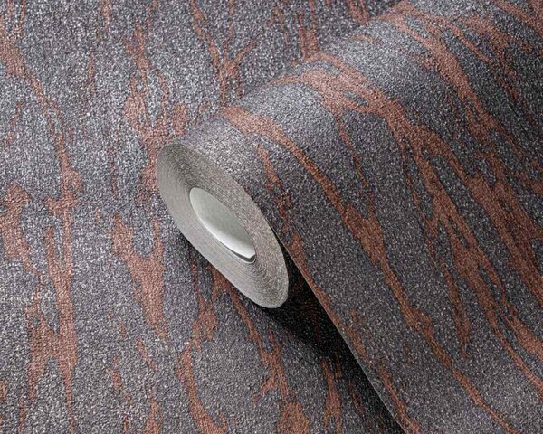 A.S. Création | Vliesová tapeta na zeď Smart Surfaces 39563-4 | 0,53 x 10,05 m | hnědá, šedá, metalická