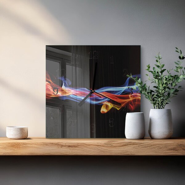 Skleněné hodiny na stěnu Abstraktní kouř zskc-30x30-00172067