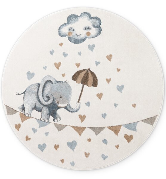 Villeroy & Boch, Dětský kusový koberec Villeroy & Boch Boho Kids 106303 Cream Multicolor kruh, 160x160 (průměr) kruh, bílá, vícebarevná, dětský pokoj