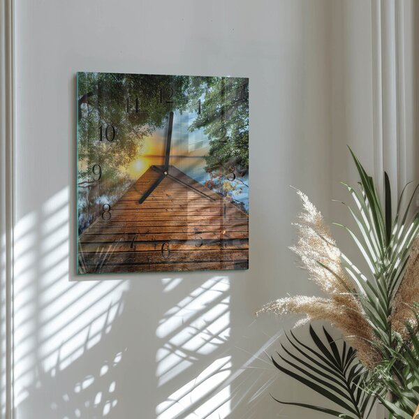 Skleněné hodiny na stěnu Síť zskc-30x30-00172072