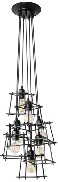Toolight - Závěsná stropní lampa Wire - černá - APP221-7CP