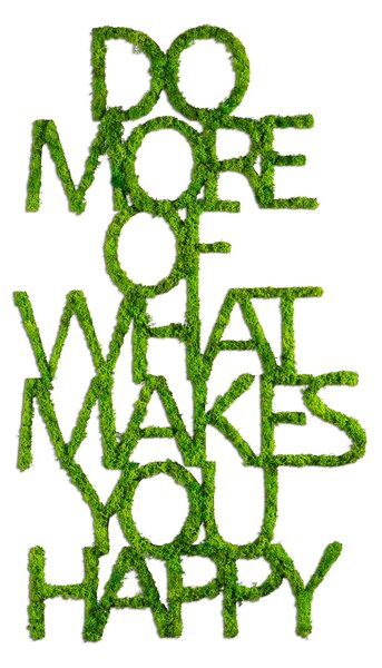 ASIR Nástěnná dekorace mechová DO MORE OF WHAT MAKES YOU HAPPY zelená