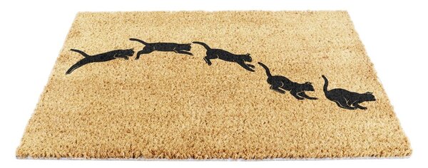 Rohožka z kokosového vlákna 40x60 cm Jumping Cats – Artsy Doormats