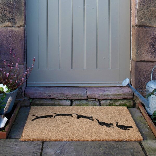 Rohožka z kokosového vlákna 40x60 cm Jumping Cats – Artsy Doormats