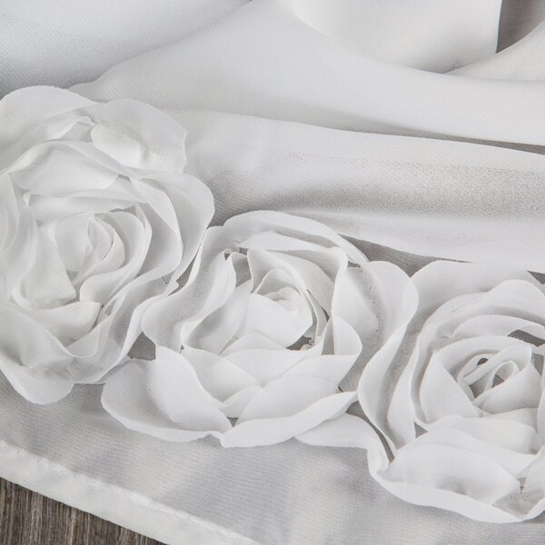 ZÁCLONA NA PÁSCE EVA MINGE ROSES, SADA 2KS 140X270 CM BÍLÁ