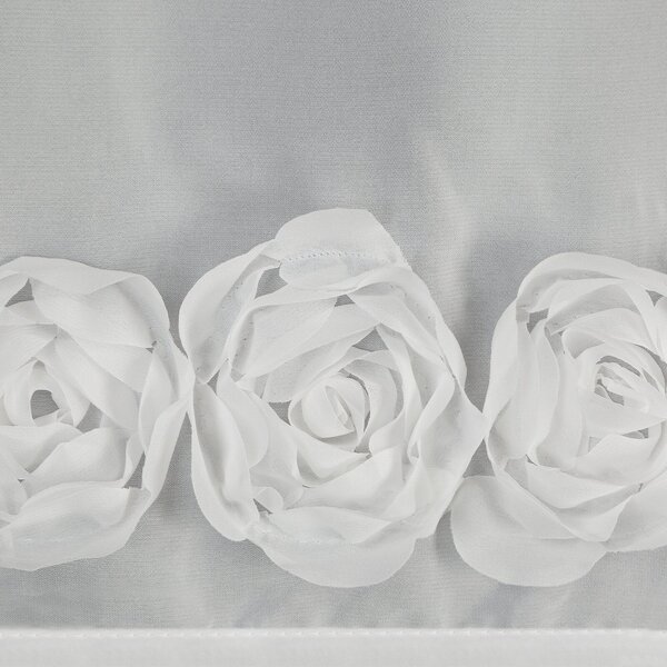 ZÁCLONA NA PÁSCE EVA MINGE ROSES, SADA 2KS 140X270 CM BÍLÁ