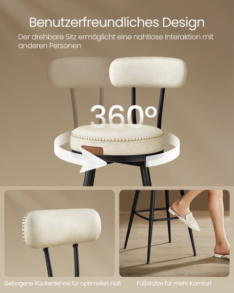 Set dvou barových židlí EKHO LBC889W01