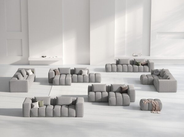 Šedá rohová pohovka (pravý roh/s lenoškou) Verona – Cosmopolitan Design
