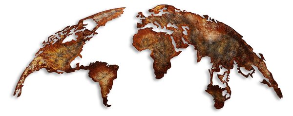 ASIR Nástěnná dekorace kovová WORLD MAP bronzová