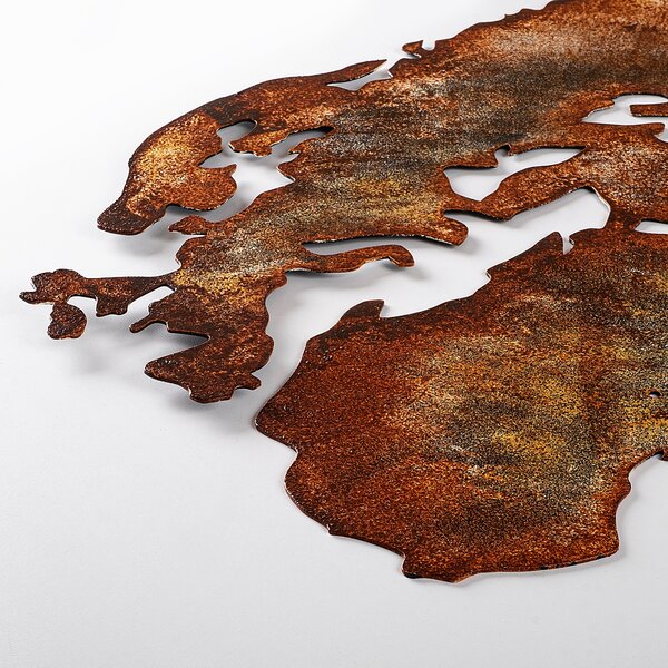 ASIR Nástěnná dekorace kovová WORLD MAP bronzová