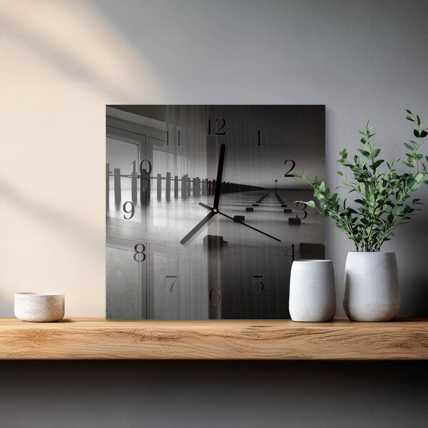 Skleněné hodiny na stěnu Moře zskc-30x30-00172117