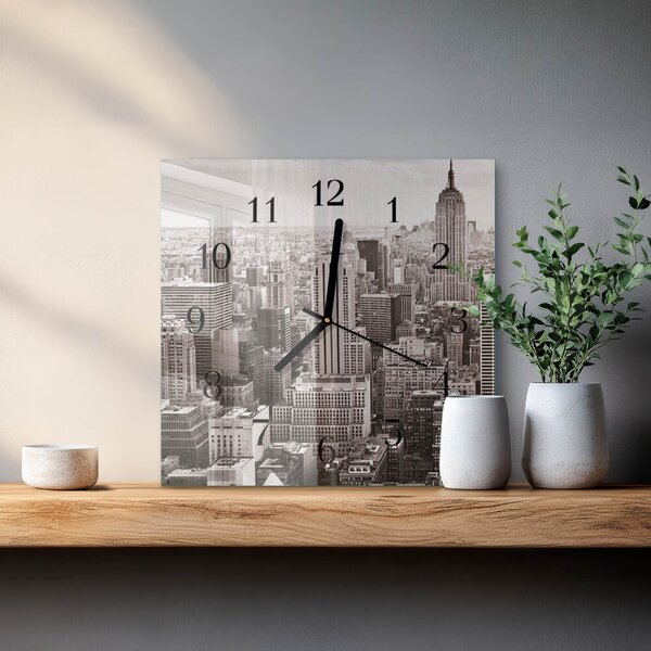 Skleněné hodiny na stěnu Horizont zskc-30x30-00172128