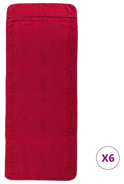 Plážové osušky 6 ks vínové 60 x 135 cm textil 400 GSM 3157057
