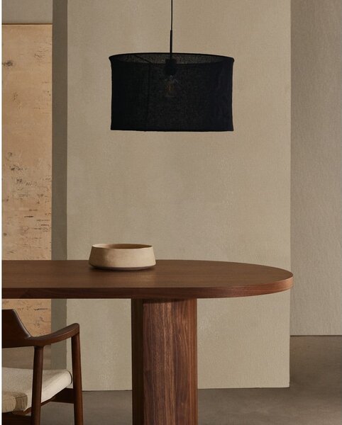 Kulatý jídelní stůl s deskou v dekoru ořechového dřeva 100x240 cm Nealy – Kave Home