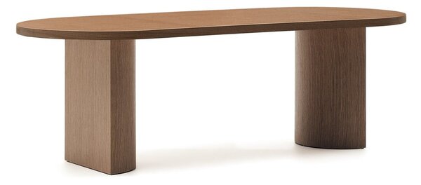 Kulatý jídelní stůl s deskou v dekoru ořechového dřeva 100x240 cm Nealy – Kave Home