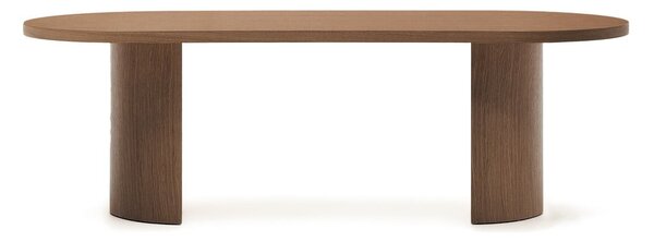 Kulatý jídelní stůl s deskou v dekoru ořechového dřeva 100x240 cm Nealy – Kave Home