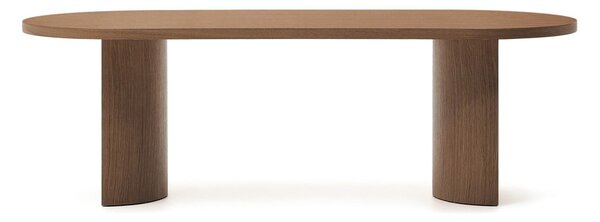 Kulatý jídelní stůl s deskou v dekoru ořechového dřeva 100x240 cm Nealy – Kave Home