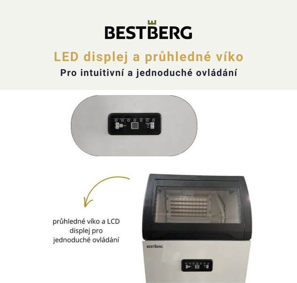 Gastro výrobník ledu BestBerg BBCM-55 / 275 W / 55 kg/24 hod. / bílá