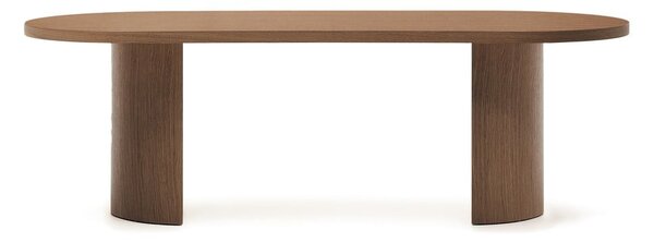 Kulatý jídelní stůl s deskou v dekoru ořechového dřeva 100x240 cm Nealy – Kave Home