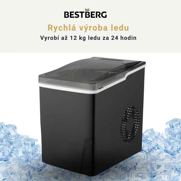 Výrobník ledu BestBerg BBCM-10 / 160 W / 12 kg/24 hod. / černá