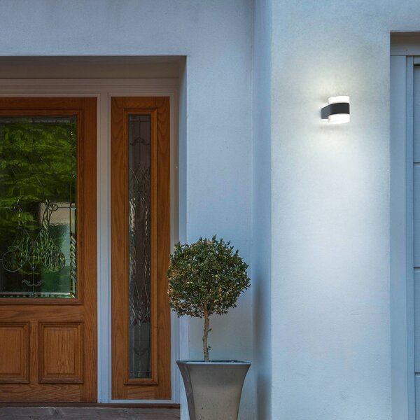 OSRAM LED venkovní nástěnné svítidlo ENDURA STYLE PUCK, tmavě šedá, IP44, Hliník / šedá / zinek, Hliník, Moderní