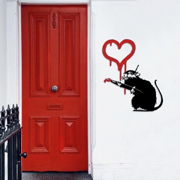 ASIR Nástěnná dekorace kovová BANKSY - KRYSA