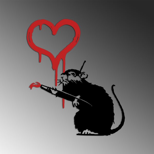 ASIR Nástěnná dekorace kovová BANKSY - KRYSA