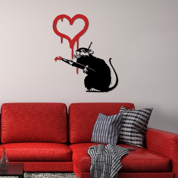 ASIR Nástěnná dekorace kovová BANKSY - KRYSA