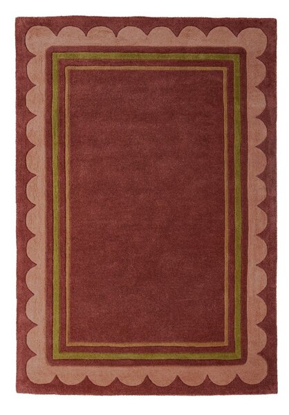 Vínový ručně tkaný vlněný koberec 120x170 cm Lois – Flair Rugs
