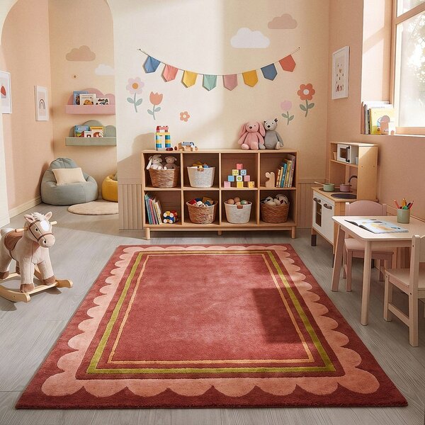 Vínový ručně tkaný vlněný koberec 120x170 cm Lois – Flair Rugs
