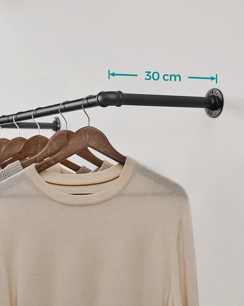 SONGMICS Nástěnná konzole na šaty 92 cm černá