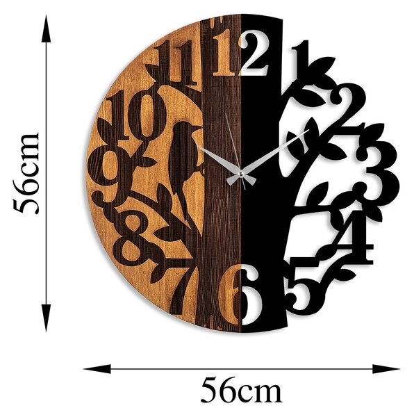 ASIR Nástěnné hodiny dřevo KMEN STROMU průměr 56 cm