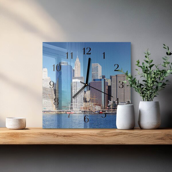 Skleněné hodiny na stěnu Horizont zskc-30x30-00172204