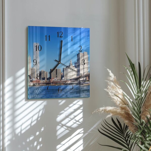 Skleněné hodiny na stěnu Horizontální sépie zskc-30x30-00172245
