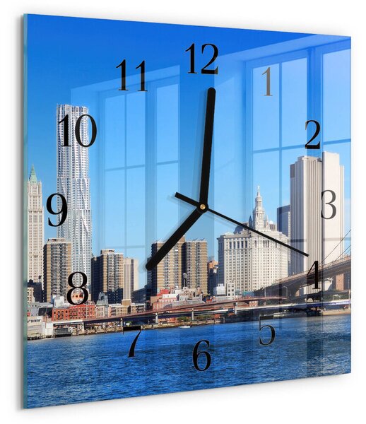 Skleněné hodiny na stěnu Horizontální sépie zskc-30x30-00172245