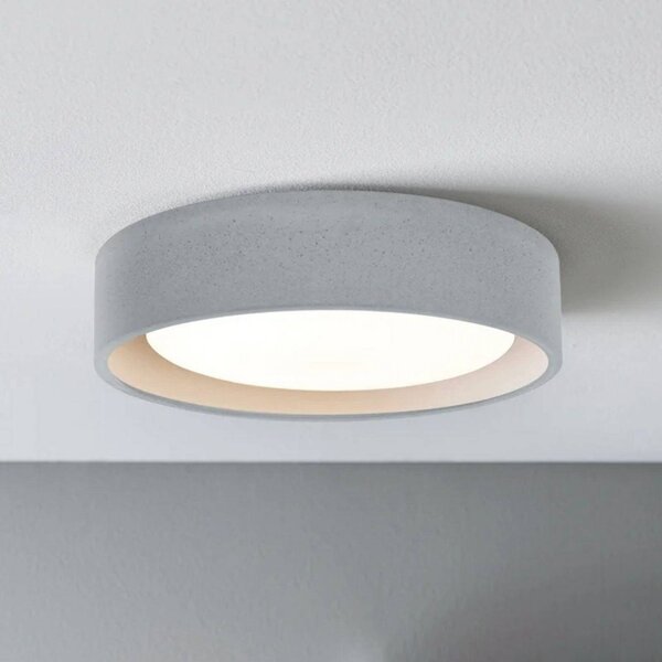 Beacon Lighting Stropní světlo Uno, šedé, beton, Ø 27 cm, GX53, stmívatelný, Hliník / šedá / zinek, Obývací pokoj / jídelna, Beton