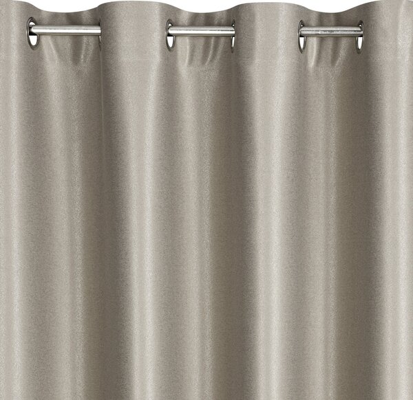 ZATEMŇOVACÍ ZÁVĚS NA KROUŽCÍCH SELINA 140X250 CM TMAVĚBÉŽOVÁ