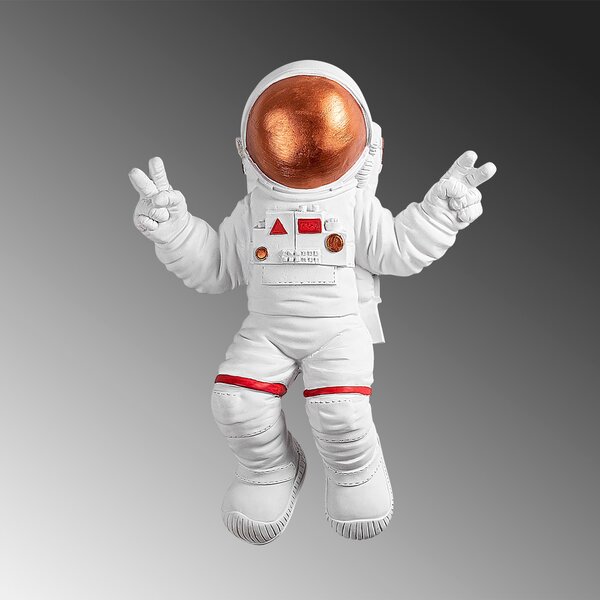 ASIR Nástěnná dekorace ASTRONAUT bílá a bronzová