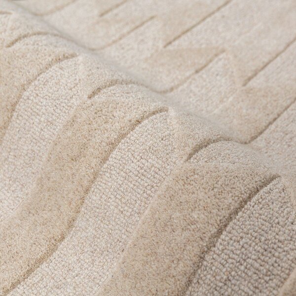Zelený/v přírodní barvě ručně tkaný vlněný běhoun 60x230 cm Apex Border Wool – Flair Rugs
