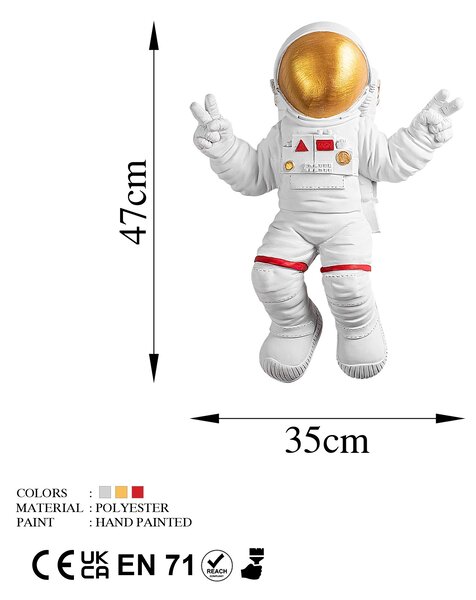 ASIR Nástěnná dekorace YAK-001 astronaut zlatý