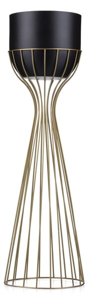 KOVOVÝ KVĚTINÁČ SE STOJÁNEM GLAM 68X20 CM ČERNÁ/ZLATÁ
