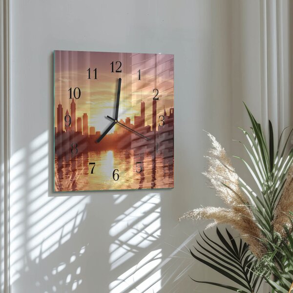 Skleněné hodiny na stěnu Horizont zskc-30x30-00172308
