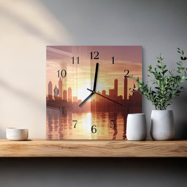 Skleněné hodiny na stěnu Horizont zskc-30x30-00172308